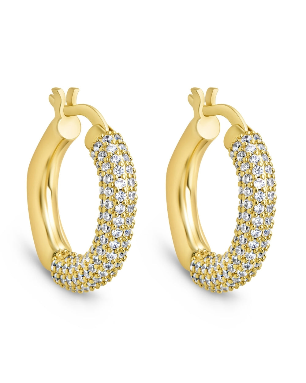 Cordelia CZ Studded Hoop Earrings