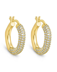 Cordelia CZ Studded Hoop Earrings - Sterling Forever