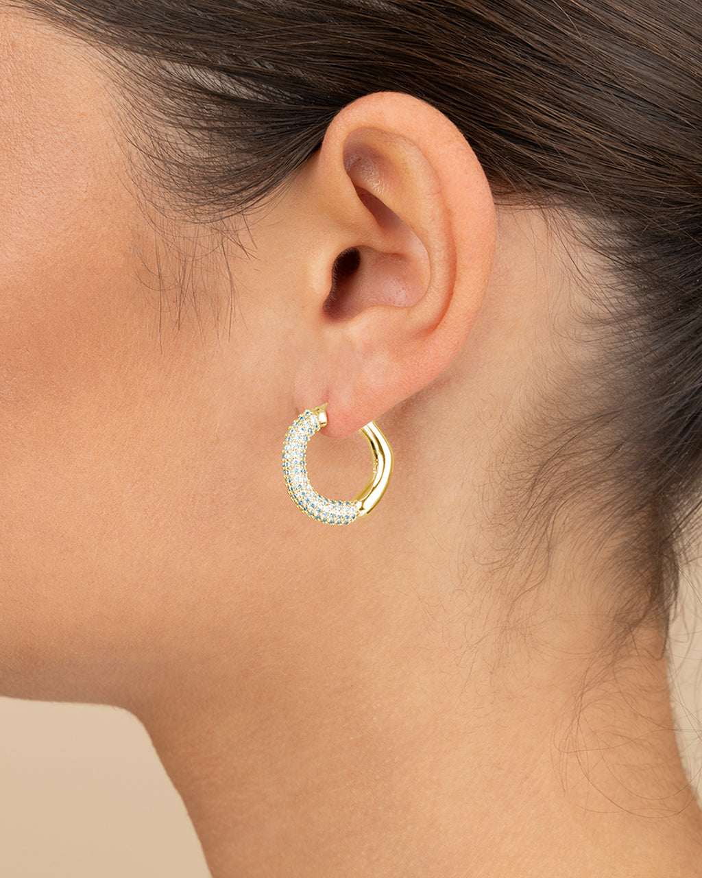 Cordelia CZ Studded Hoop Earrings