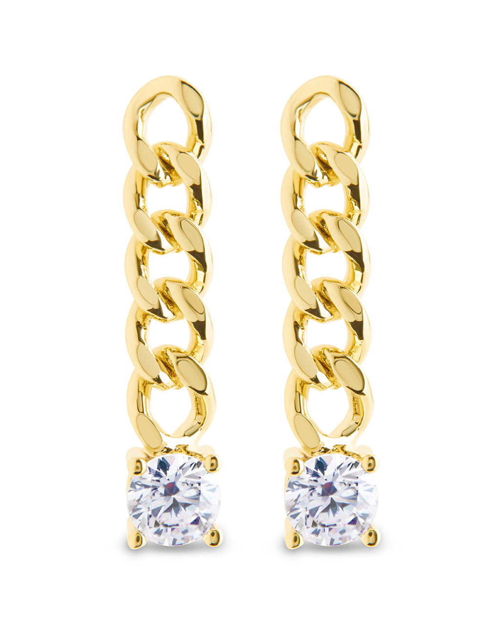 Phoebe CZ Chain Link Drop Stud Earrings