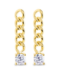 Phoebe CZ Chain Link Drop Stud Earrings - Sterling Forever