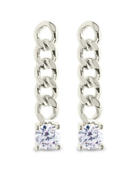 Phoebe CZ Chain Link Drop Stud Earrings - Sterling Forever