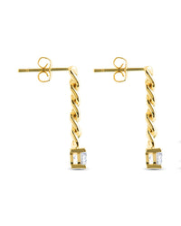 Phoebe CZ Chain Link Drop Stud Earrings - Sterling Forever