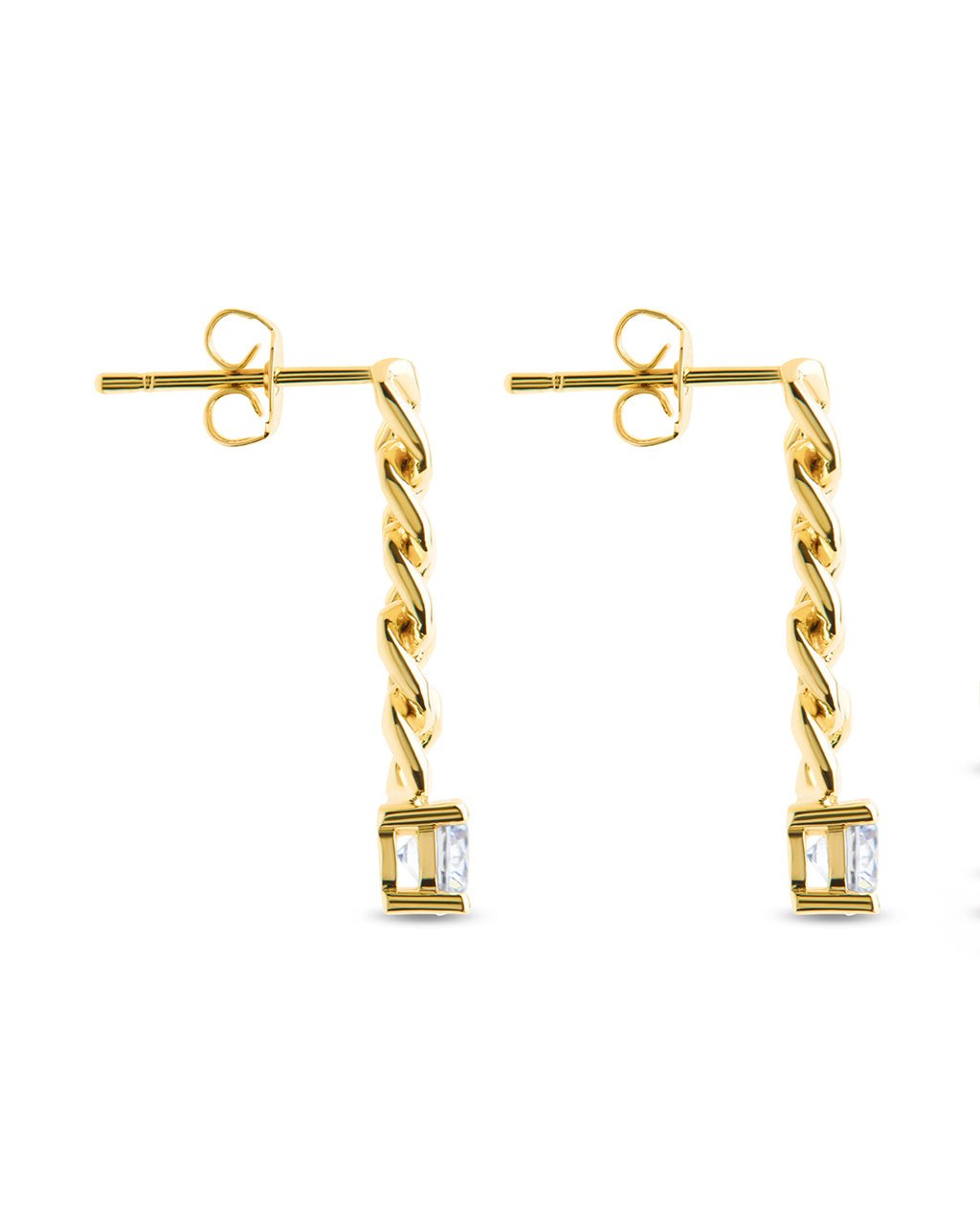 Phoebe CZ Chain Link Drop Stud Earrings - Sterling Forever