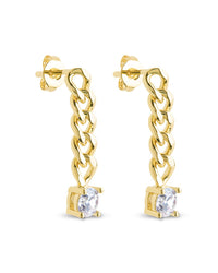 Phoebe CZ Chain Link Drop Stud Earrings - Sterling Forever