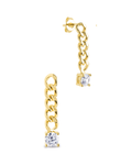 Phoebe CZ Chain Link Drop Stud Earrings - Sterling Forever