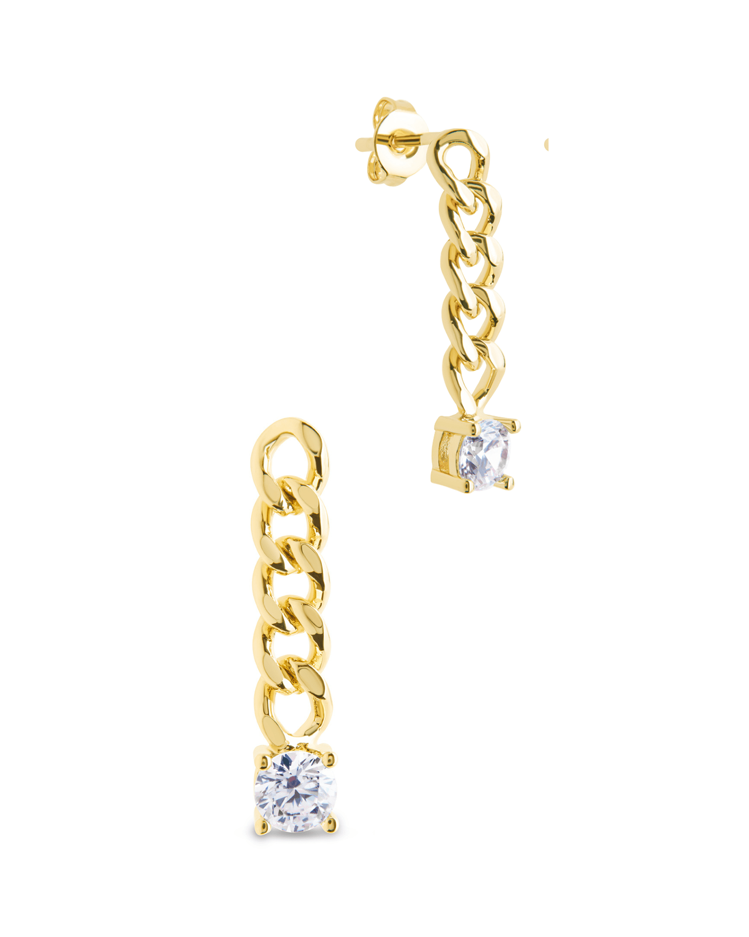 Phoebe CZ Chain Link Drop Stud Earrings - Sterling Forever