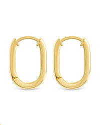 Casey Rectangular CZ Hoop Earrings - Sterling Forever