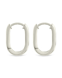 Casey Rectangular CZ Hoop Earrings - Sterling Forever