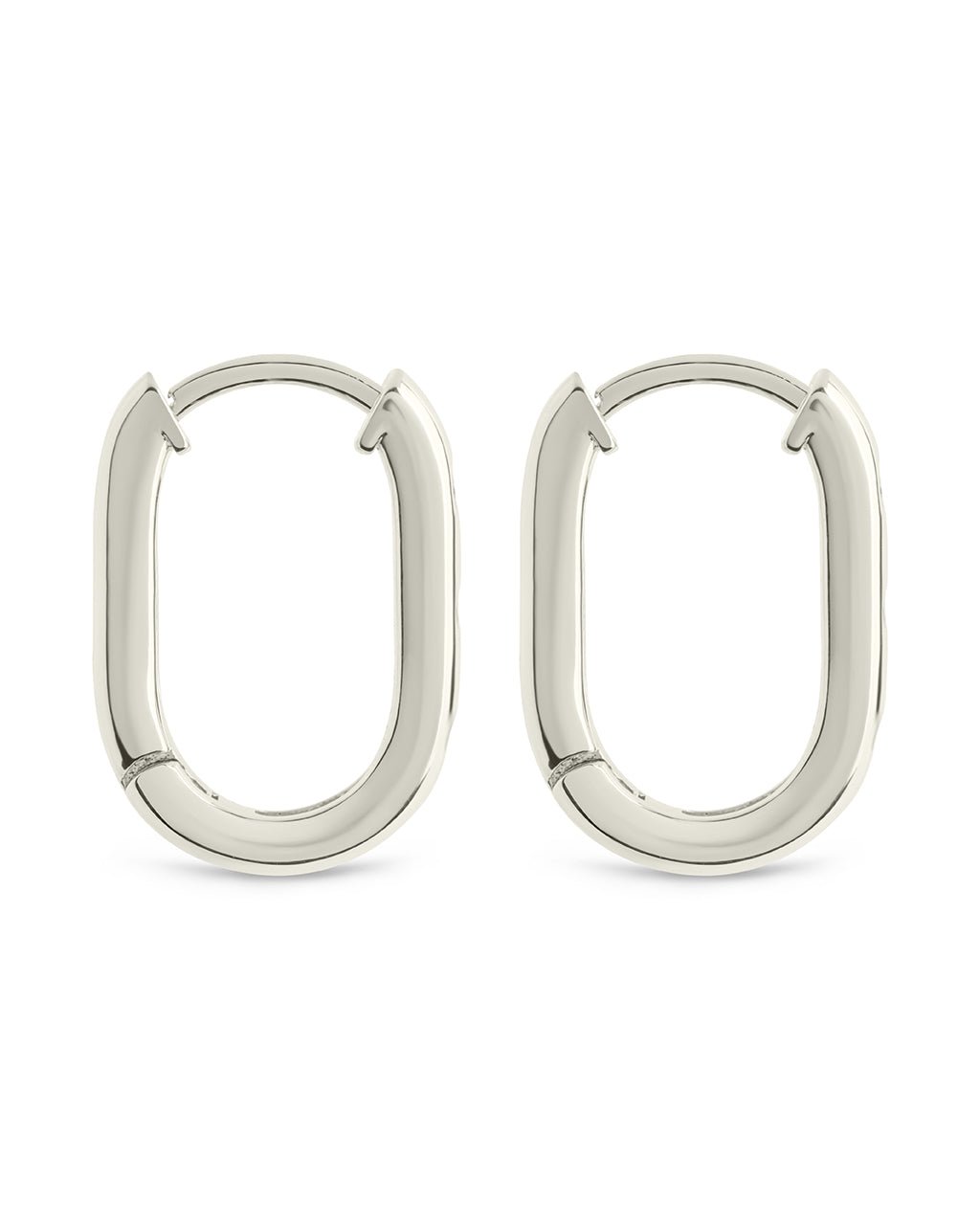 Casey Rectangular CZ Hoop Earrings - Sterling Forever