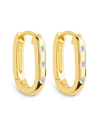 Casey Rectangular CZ Hoop Earrings - Sterling Forever