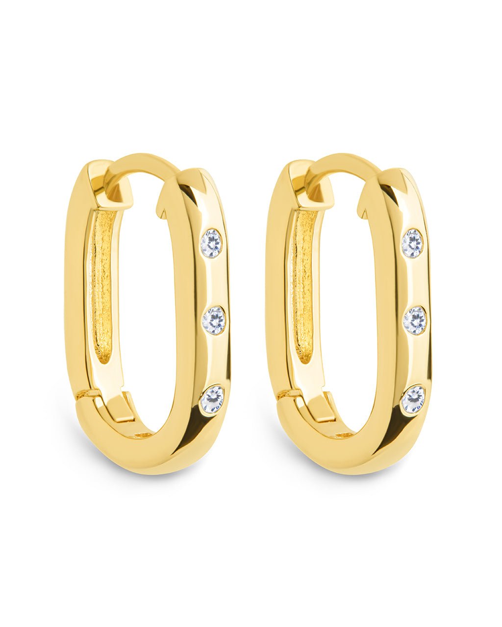 Casey Rectangular CZ Hoop Earrings - Sterling Forever