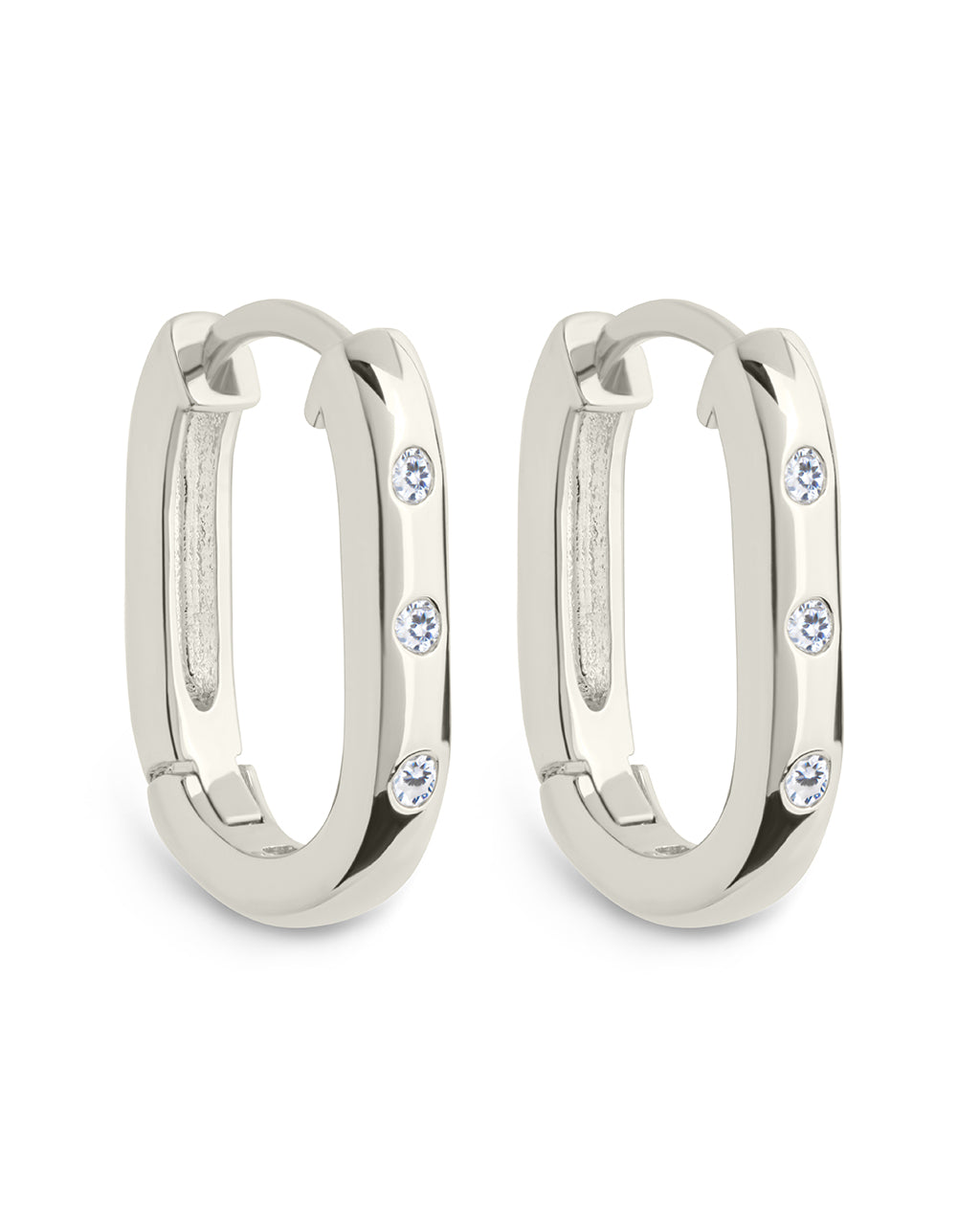 Casey Rectangular CZ Hoop Earrings