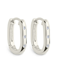 Casey Rectangular CZ Hoop Earrings - Sterling Forever