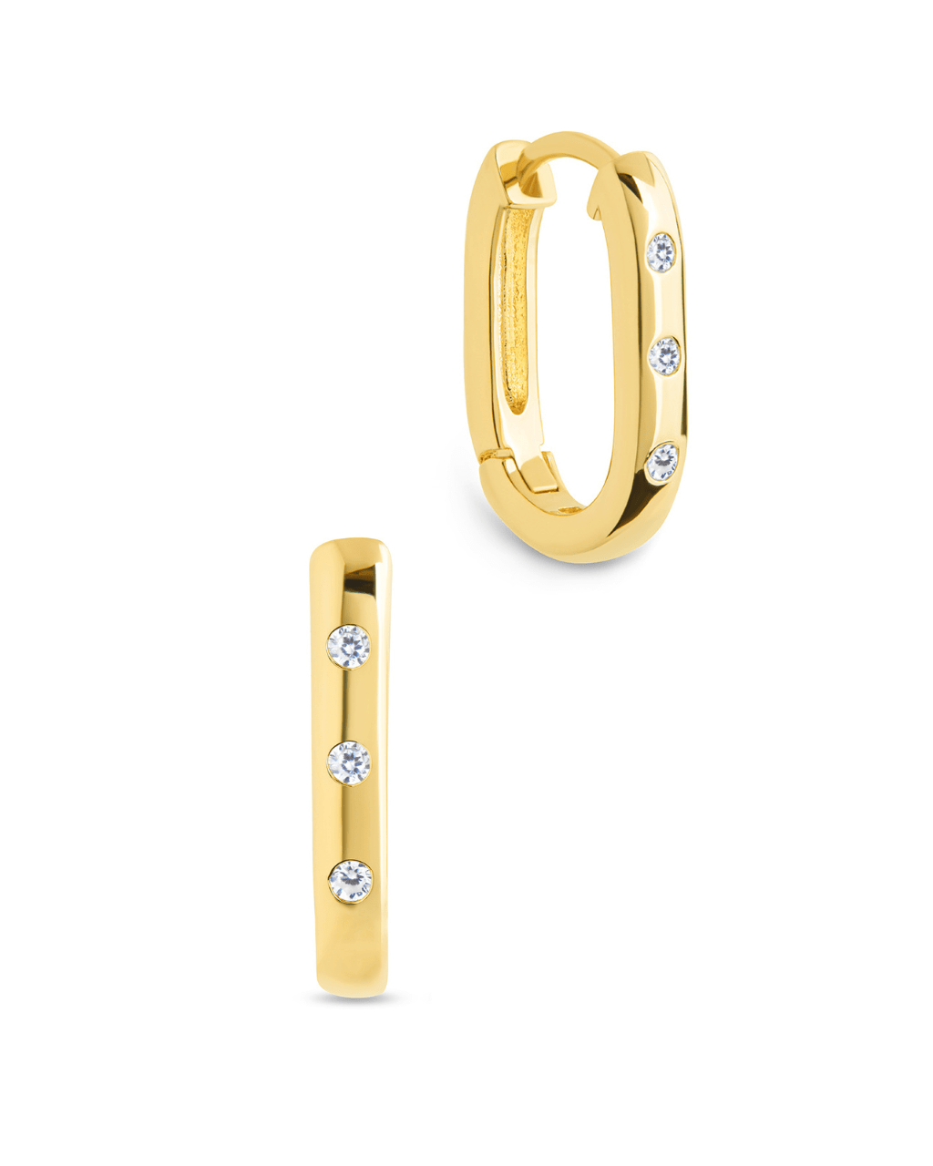 Casey Rectangular CZ Hoop Earrings - Sterling Forever
