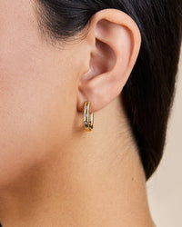 Casey Rectangular CZ Hoop Earrings - Sterling Forever