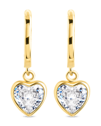 Sterling Silver Lizzy CZ Heart Drop Earrings - Sterling Forever