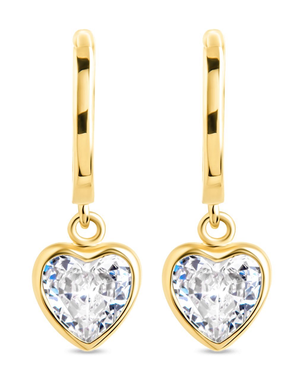 Sterling Silver Lizzy CZ Heart Drop Earrings - Sterling Forever