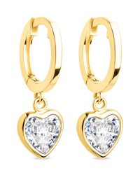 Sterling Silver Lizzy CZ Heart Drop Earrings - Sterling Forever