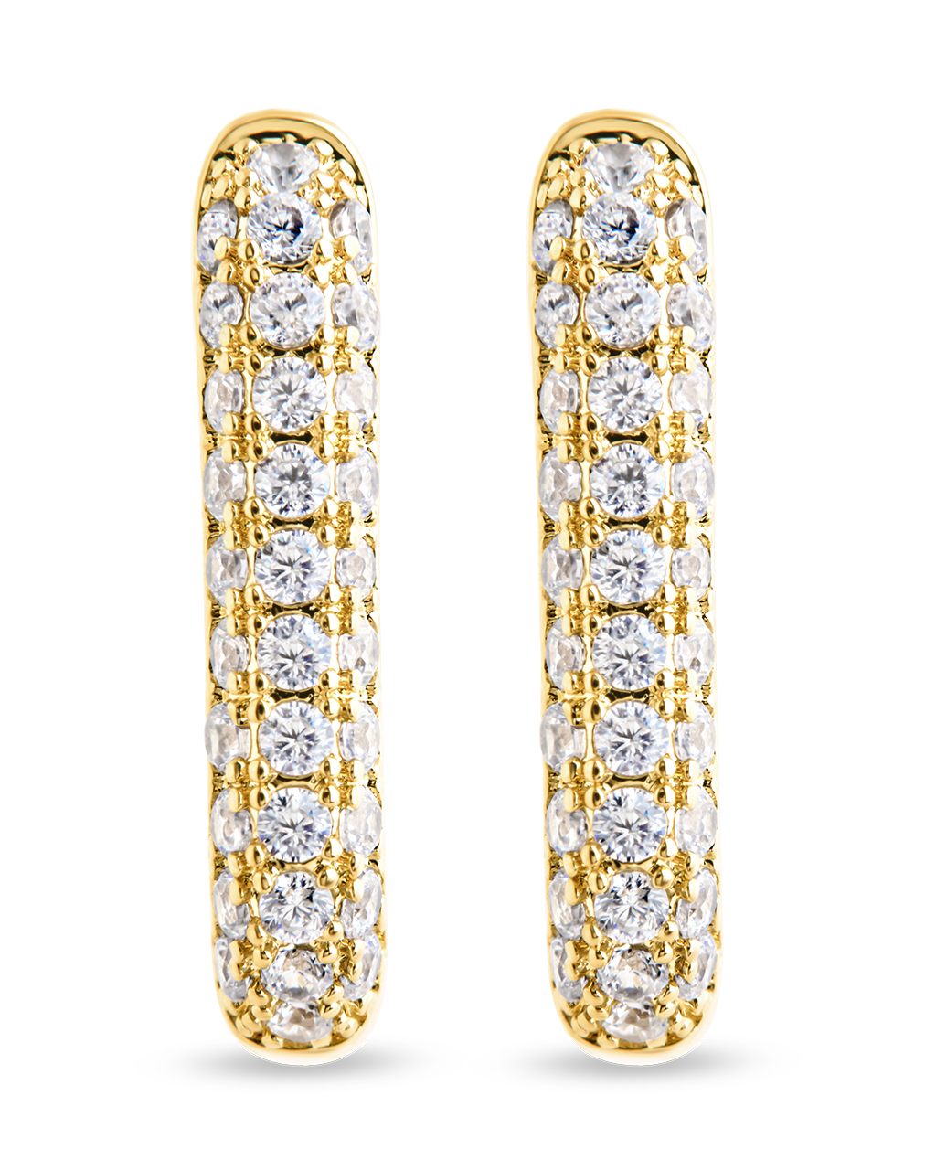 Francesca CZ Rectangular Hoop Earrings