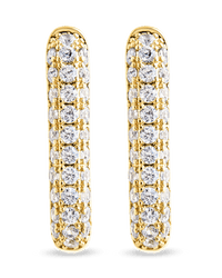 Francesca CZ Rectangular Hoop Earrings - Sterling Forever