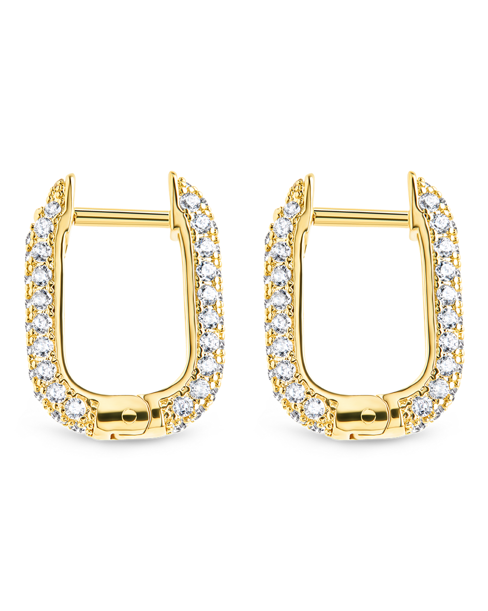 Francesca CZ Rectangular Hoop Earrings