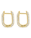 Francesca CZ Rectangular Hoop Earrings - Sterling Forever