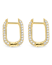 Francesca CZ Rectangular Hoop Earrings - Sterling Forever