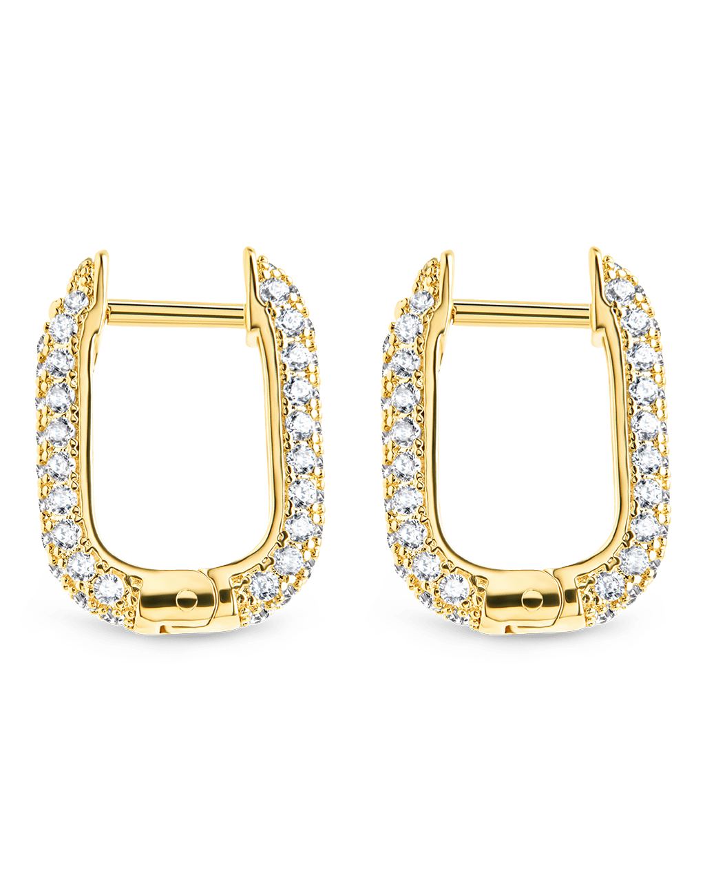 Francesca CZ Rectangular Hoop Earrings - Sterling Forever