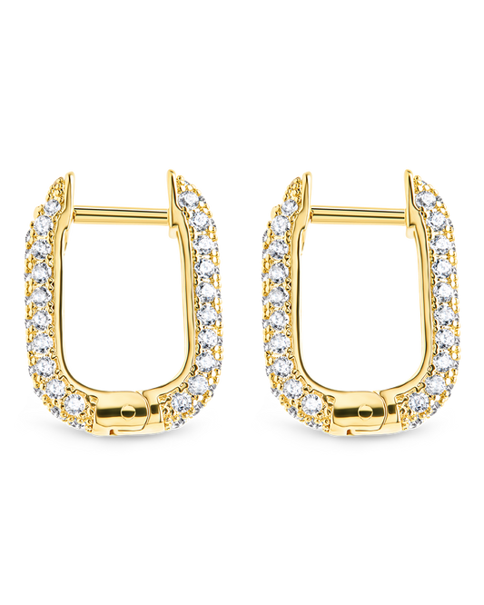 Francesca CZ Rectangular Hoop Earrings