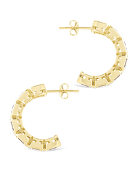 Nyssa Bezel CZ Station Hoop Earrings - Sterling Forever