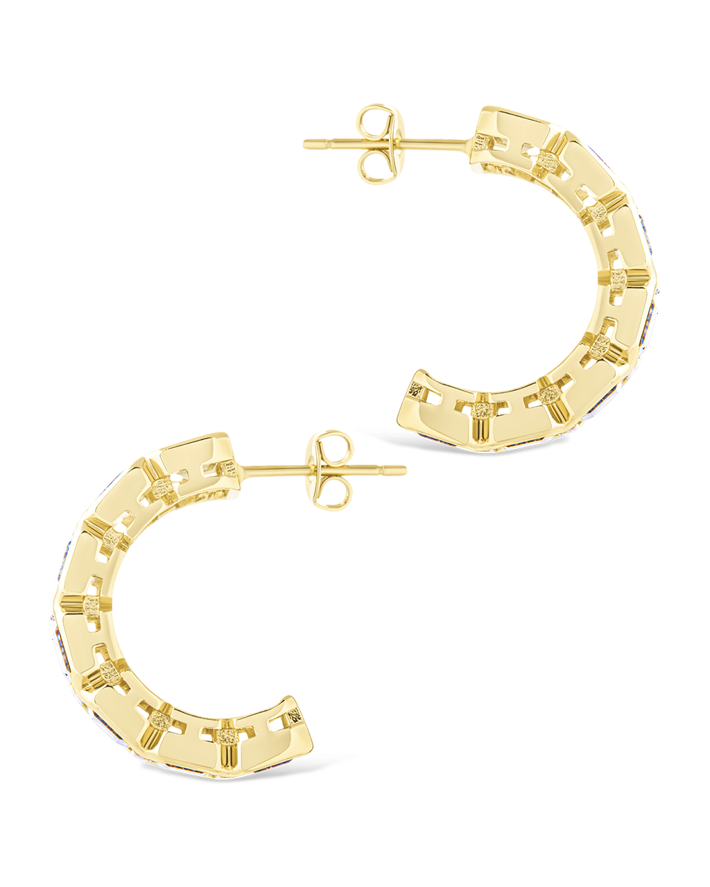 Nyssa Bezel CZ Station Hoop Earrings - Sterling Forever