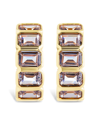 Nyssa Bezel CZ Station Hoop Earrings - Sterling Forever