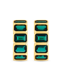 Nyssa Bezel CZ Station Hoop Earrings - Sterling Forever