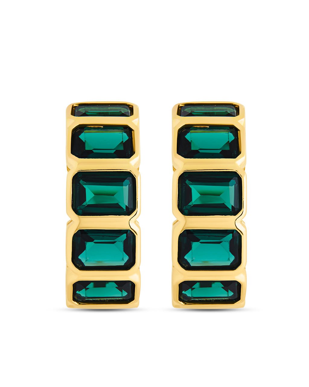 Nyssa Bezel CZ Station Hoop Earrings - Sterling Forever