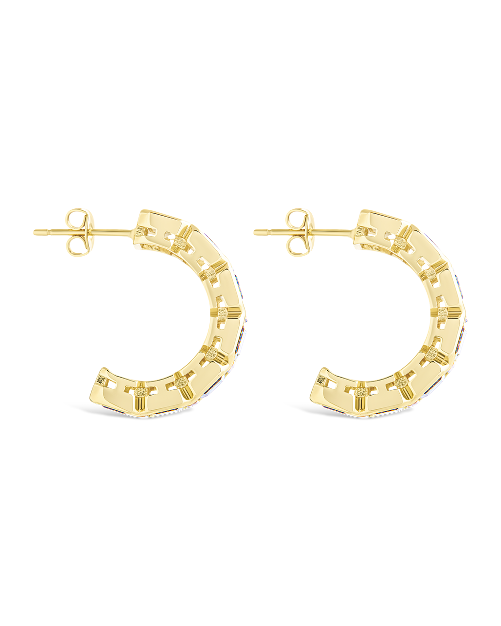 Nyssa Bezel CZ Station Hoop Earrings