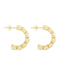 Nyssa Bezel CZ Station Hoop Earrings - Sterling Forever