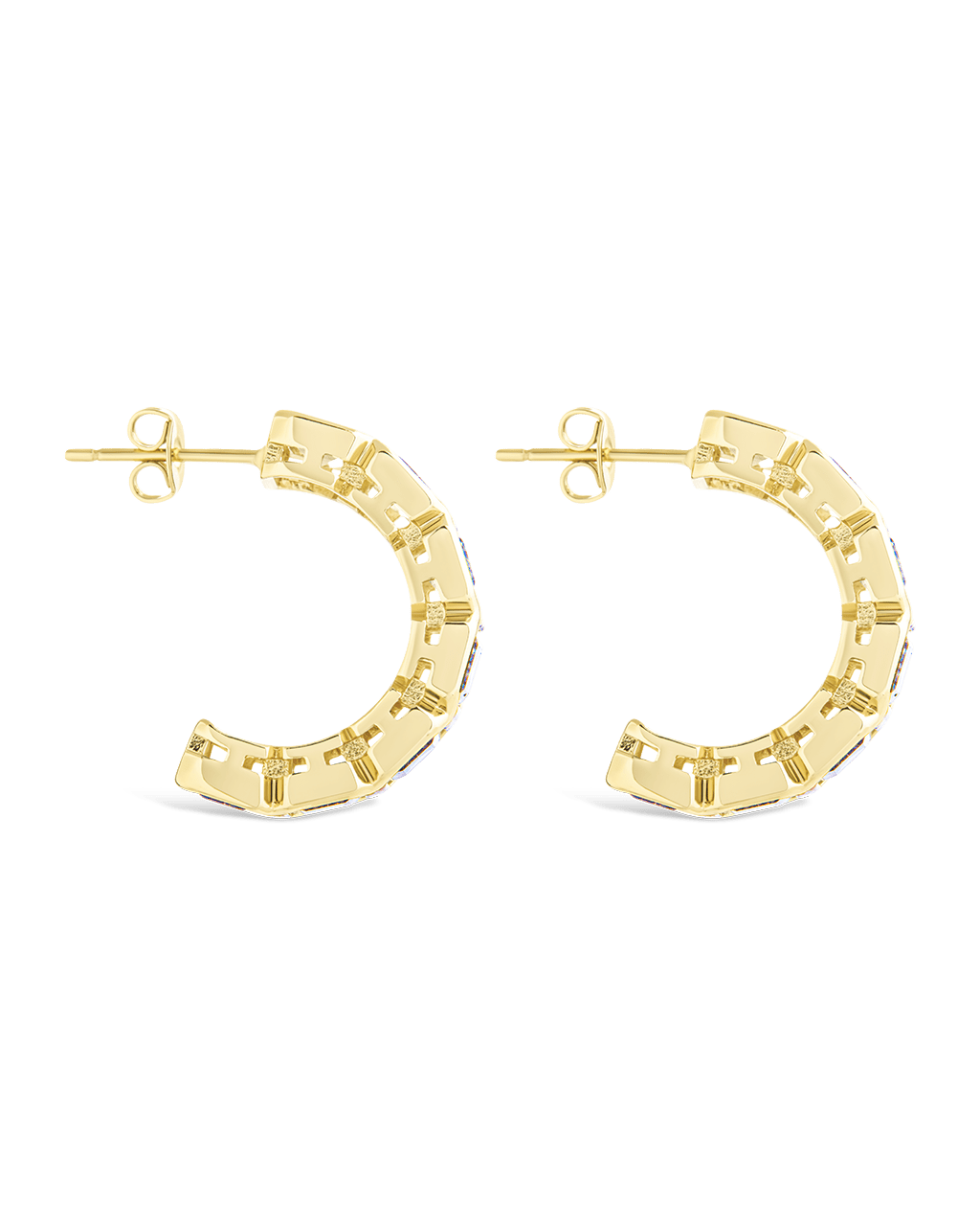 Nyssa Bezel CZ Station Hoop Earrings - Sterling Forever