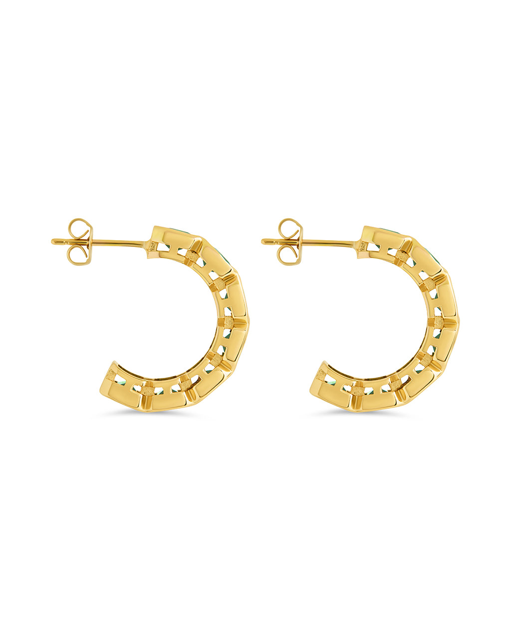Nyssa Bezel CZ Station Hoop Earrings