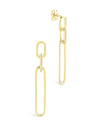 Chelle CZ Mixed Link Drop Studs - Sterling Forever