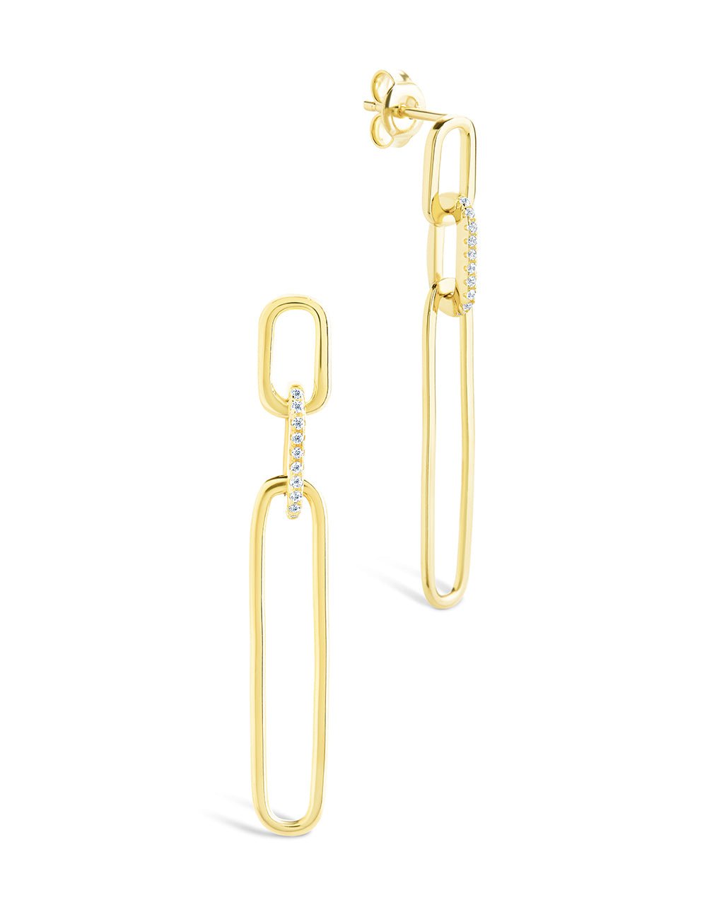 Chelle CZ Mixed Link Drop Studs - Sterling Forever