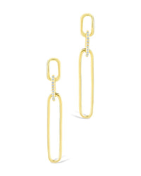 Chelle CZ Mixed Link Drop Studs - Sterling Forever