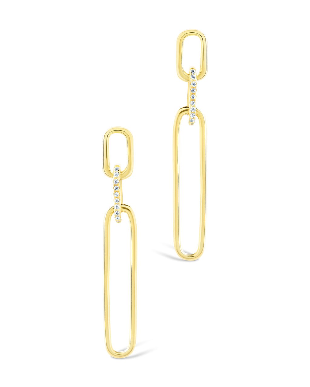 Chelle CZ Mixed Link Drop Studs - Sterling Forever