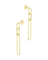 Chelle CZ Mixed Link Drop Studs - Sterling Forever