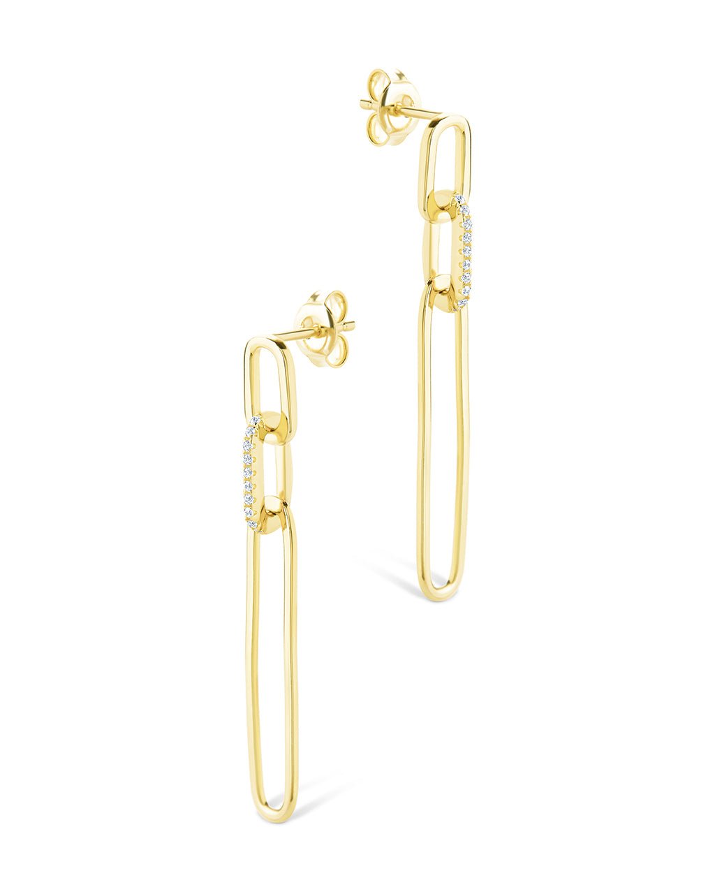 Chelle CZ Mixed Link Drop Studs - Sterling Forever