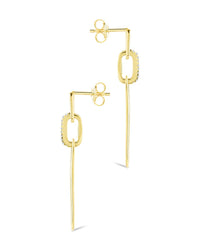 Chelle CZ Mixed Link Drop Studs - Sterling Forever