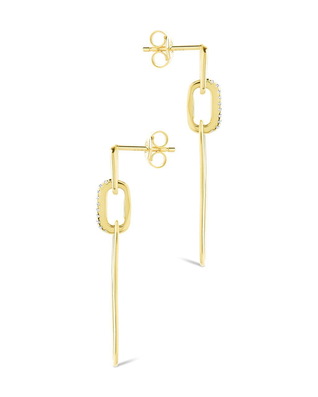 Chelle CZ Mixed Link Drop Studs - Sterling Forever