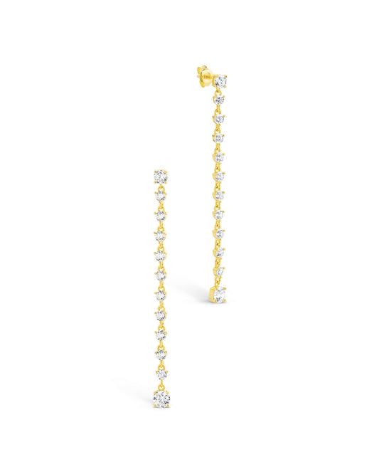 Layken CZ Stationed Stud Earrings