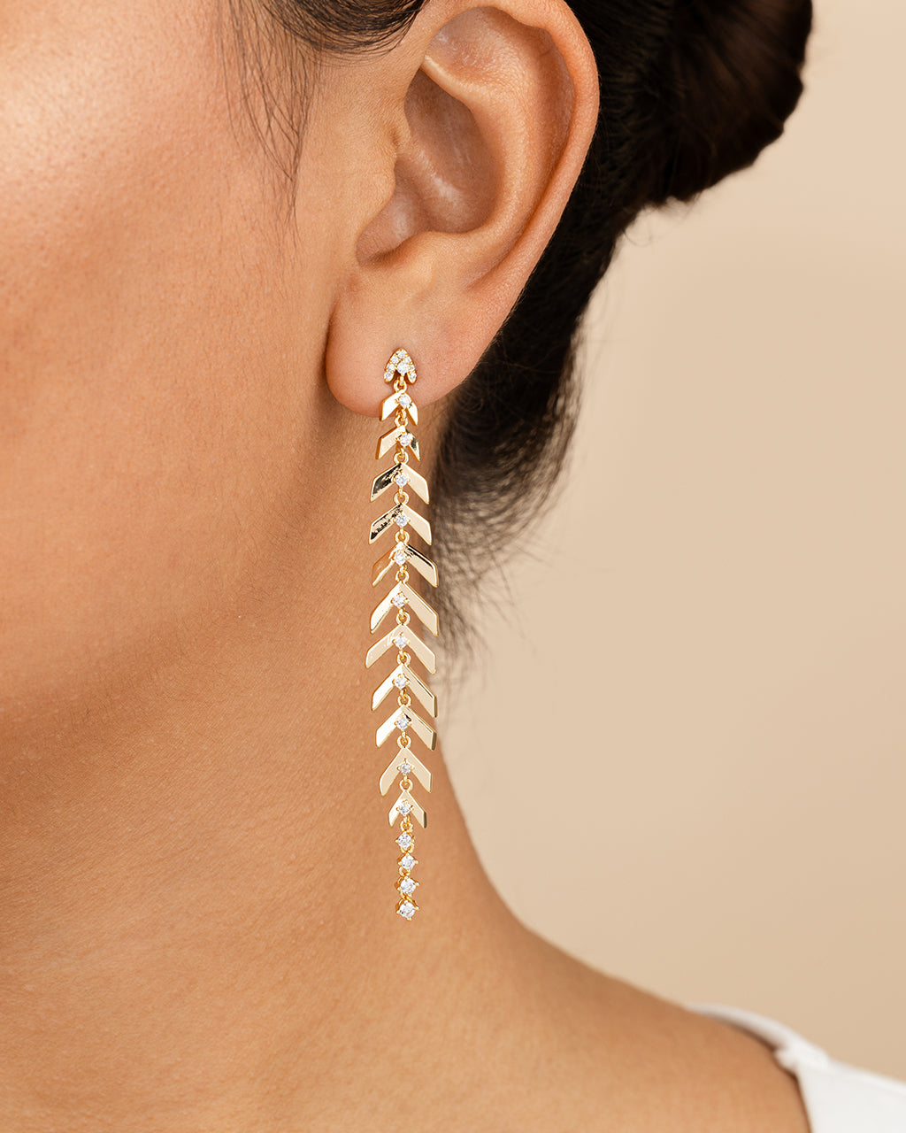 Gemma CZ Studded Dangle Earrings