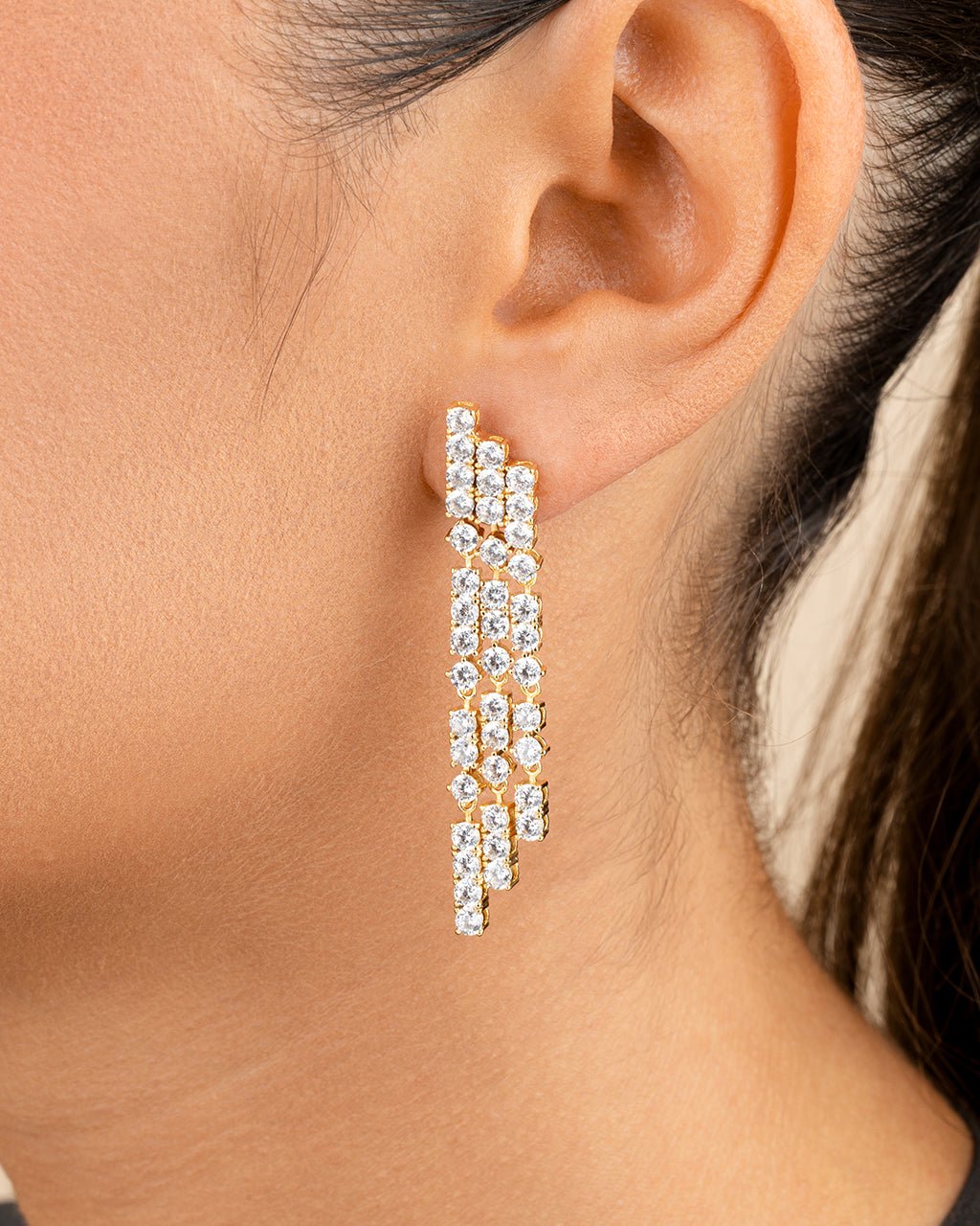 Linda CZ Dangle Stud Earrings - Sterling Forever